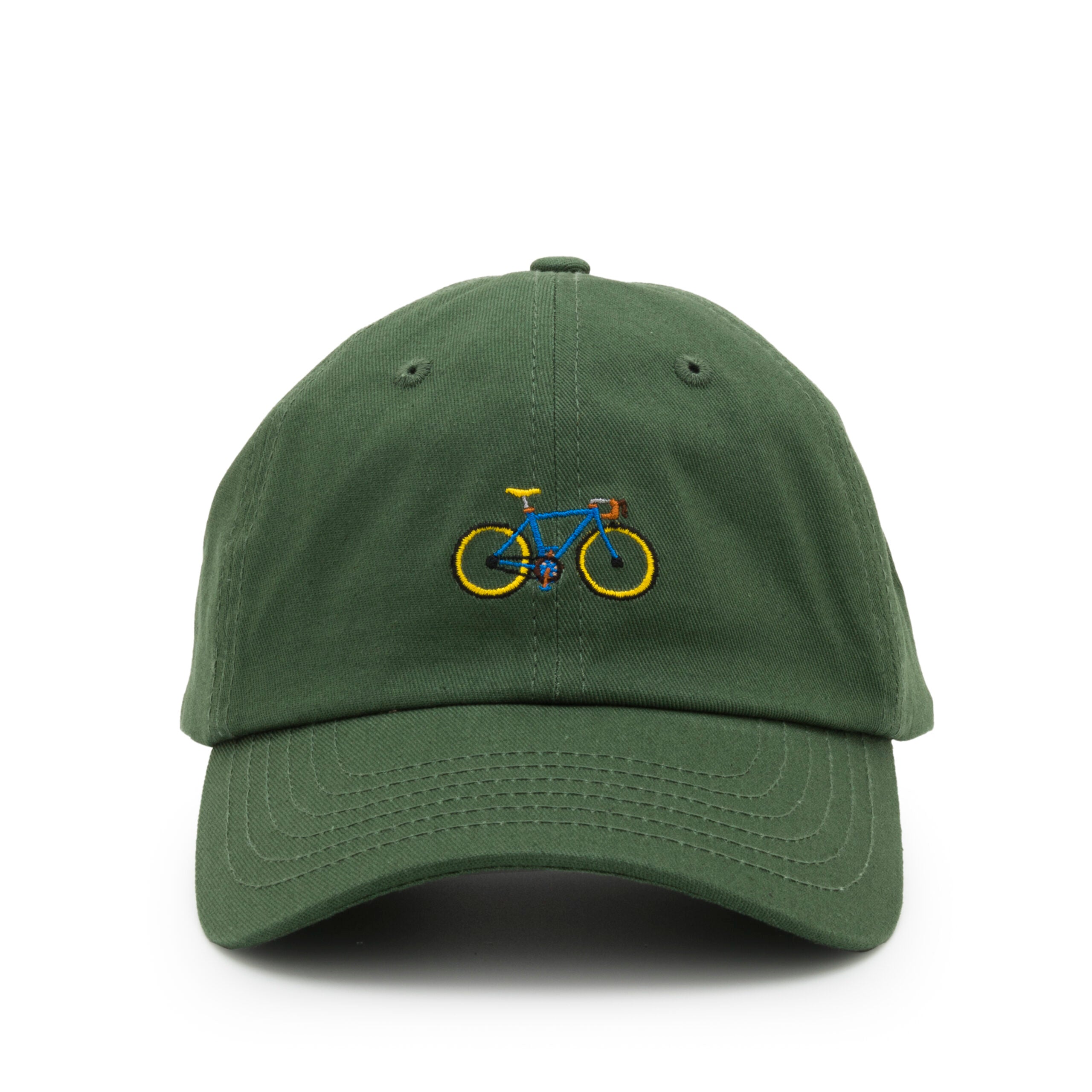 Groene pet met fiets