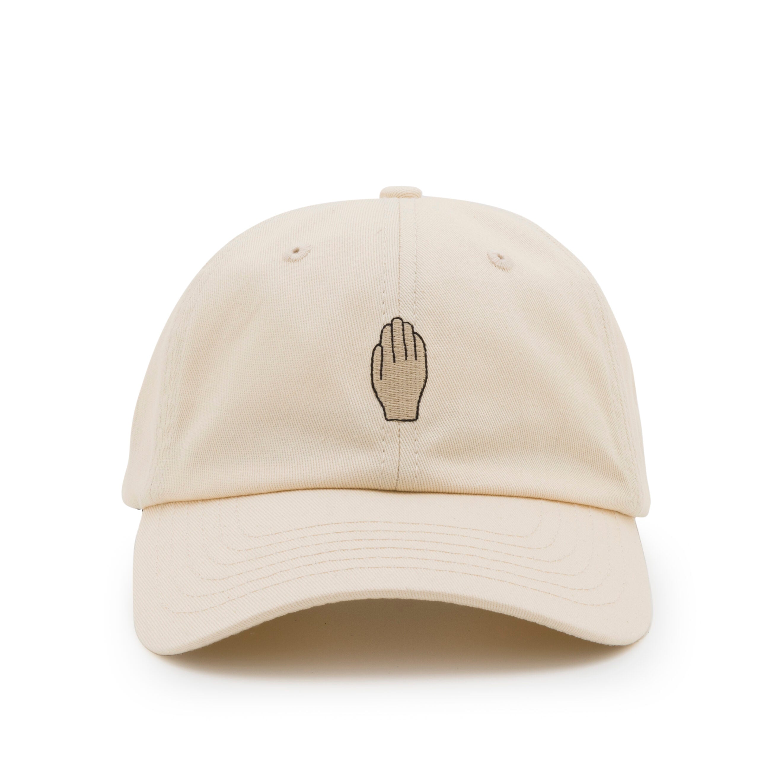 Beige pet met handje
