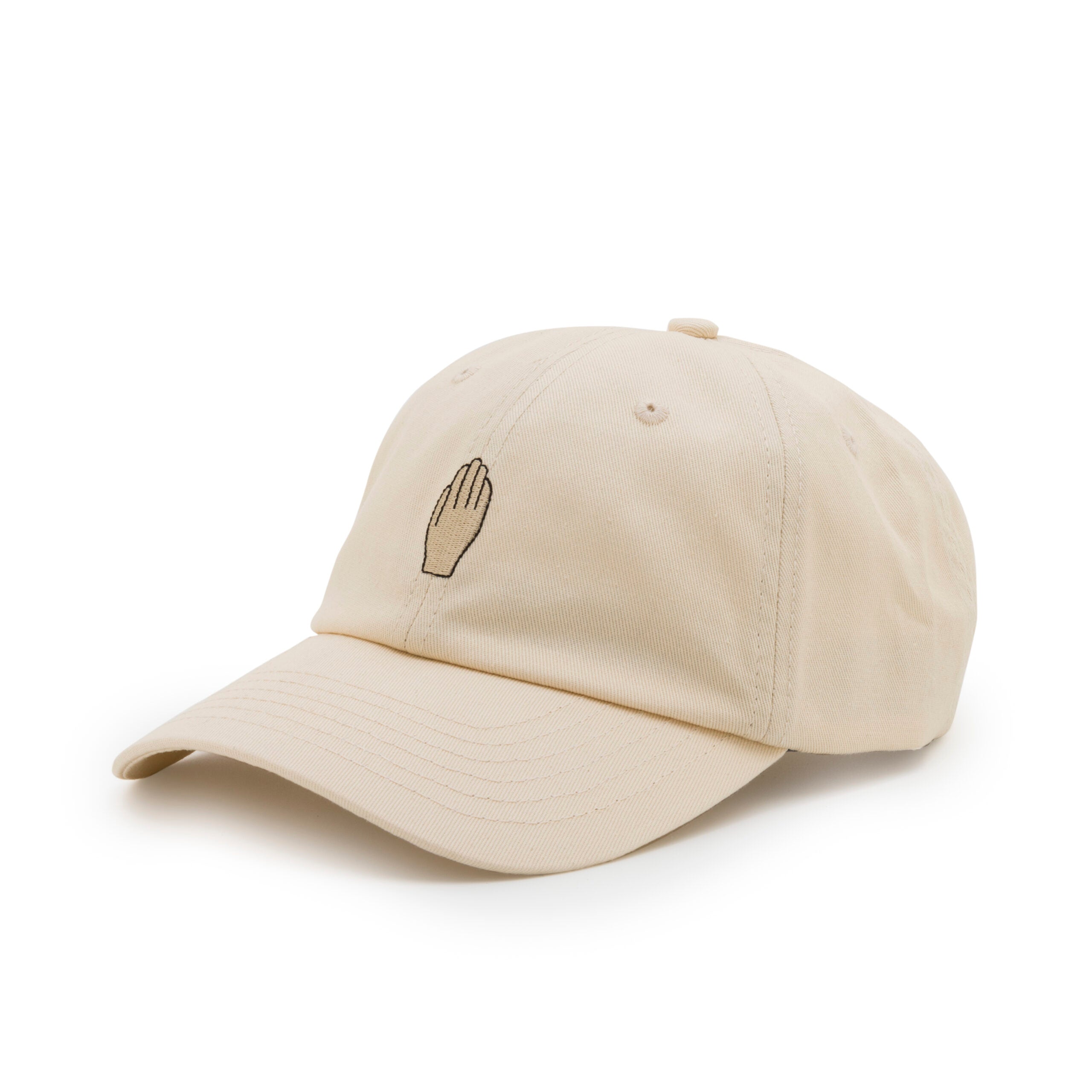 Beige pet met handje