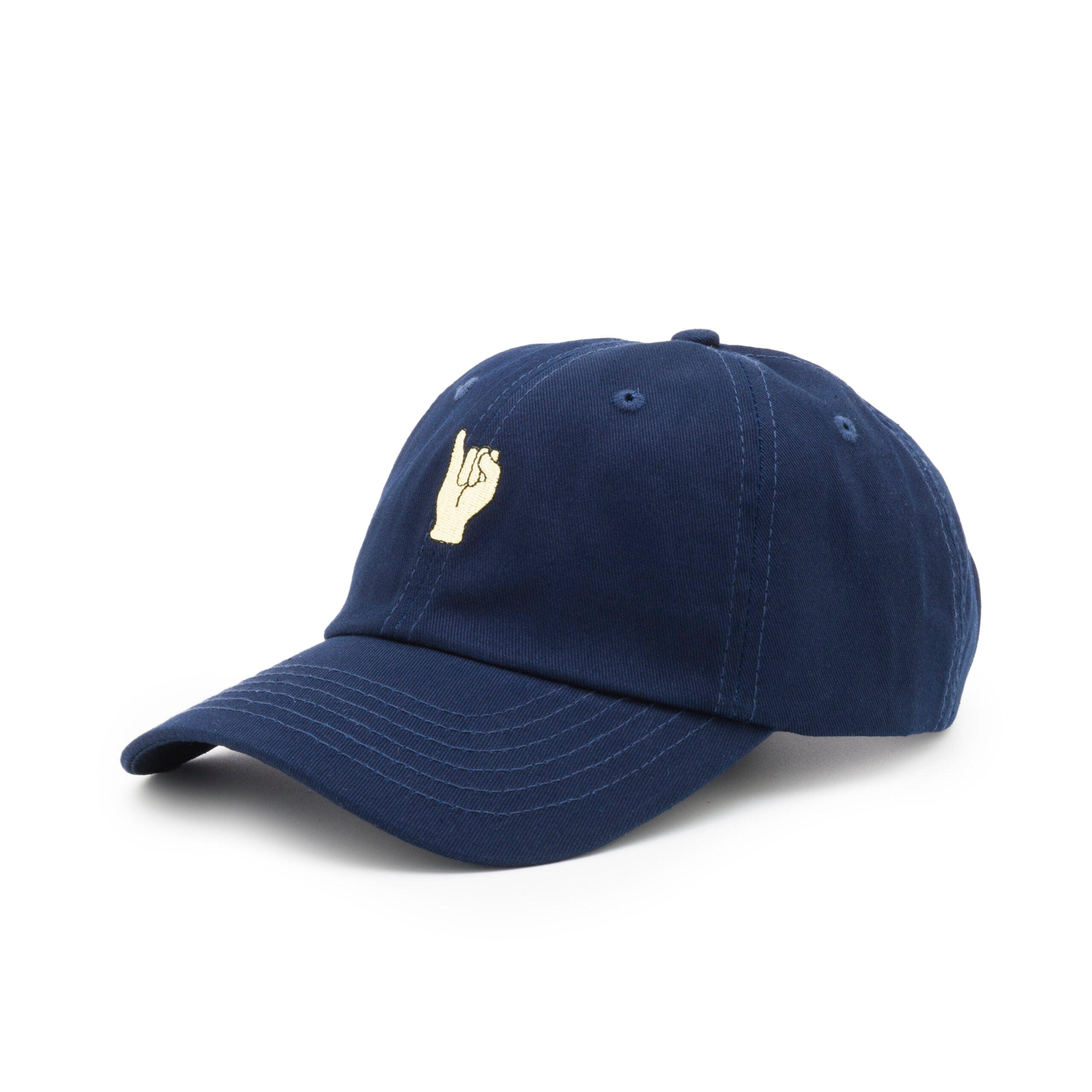 Blauwe pet met pinkje